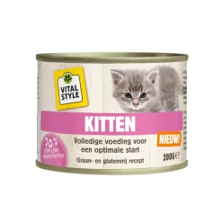 Kattenvoer<Vitalstyle Kattenvoer Blik Kitten 200 gr