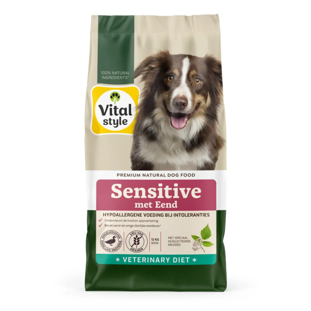 Sensitive Hondenvoer Eend 12 kg^Vitalstyle Hot