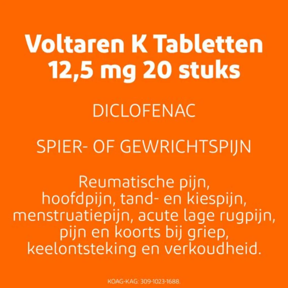Sale K 12,5 mg Diclofenac kalium 20 tabletten Pijnstillend