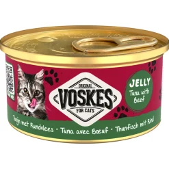 Kattenvoer<Voskes Kattenvoer Nat Gelei Tonijn & Rundvlees 85 gr