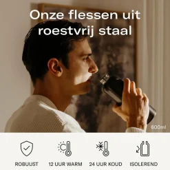 Outlet Steel Bottle Pastel Pink Matt 600 ml Naar School|Zelfzorg