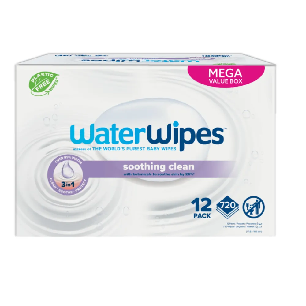 Billendoekjes Soothing 12x60 = 720 stuks^WaterWipes Best