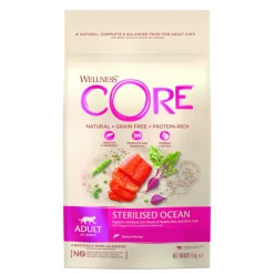 Kattenvoer<Wellness Core Kattenvoer Sterilised Zalm 4 kg