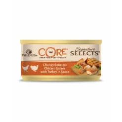 Kattenvoer<Wellness Core Kattenvoer Signature Selects Chunky Kip - Kalkoen 79 gr