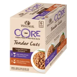 Kattenvoer<Wellness Core Kattenvoer Tender Cuts Selection 6-pack Kalkoen 6 x 85 gr