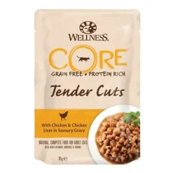 Kattenvoer<Wellness Core Kattenvoer Tender Cuts Kip - Kippenlever 85 gr