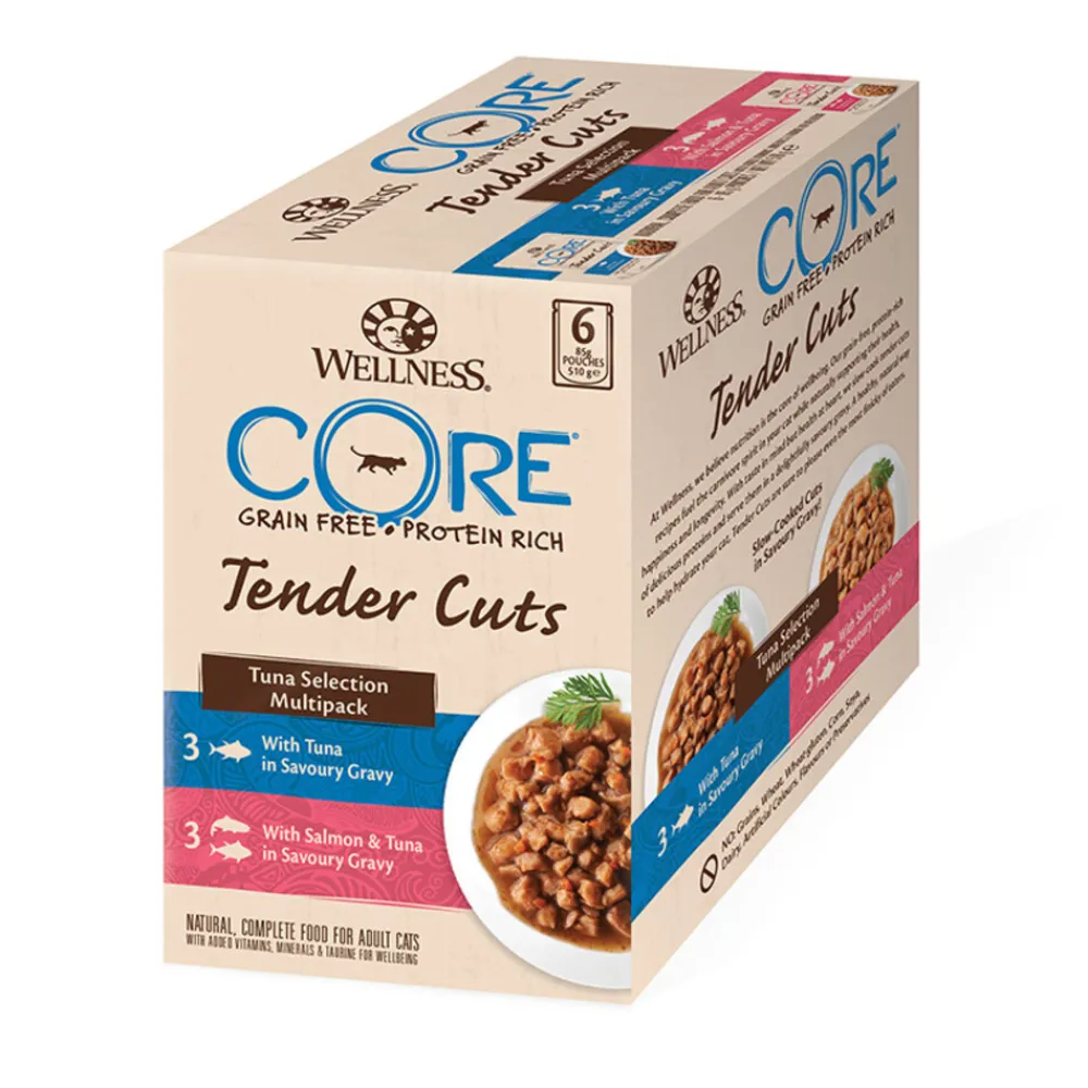 Kattenvoer<Wellness Core Kattenvoer Tender Cuts Selection 6-pack Tonijn 6 x 85 gr