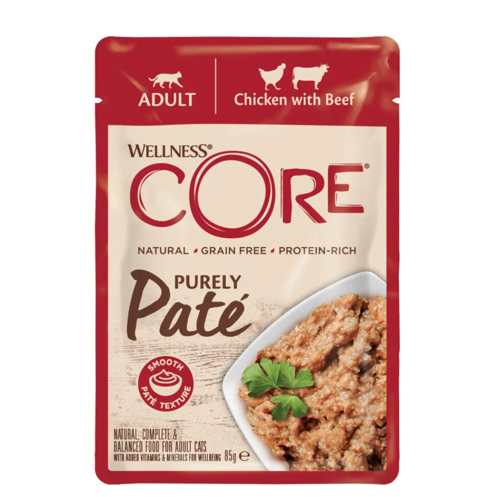 Kattenvoer<Wellness Core Purelypate Chicken & Beef 85 gr