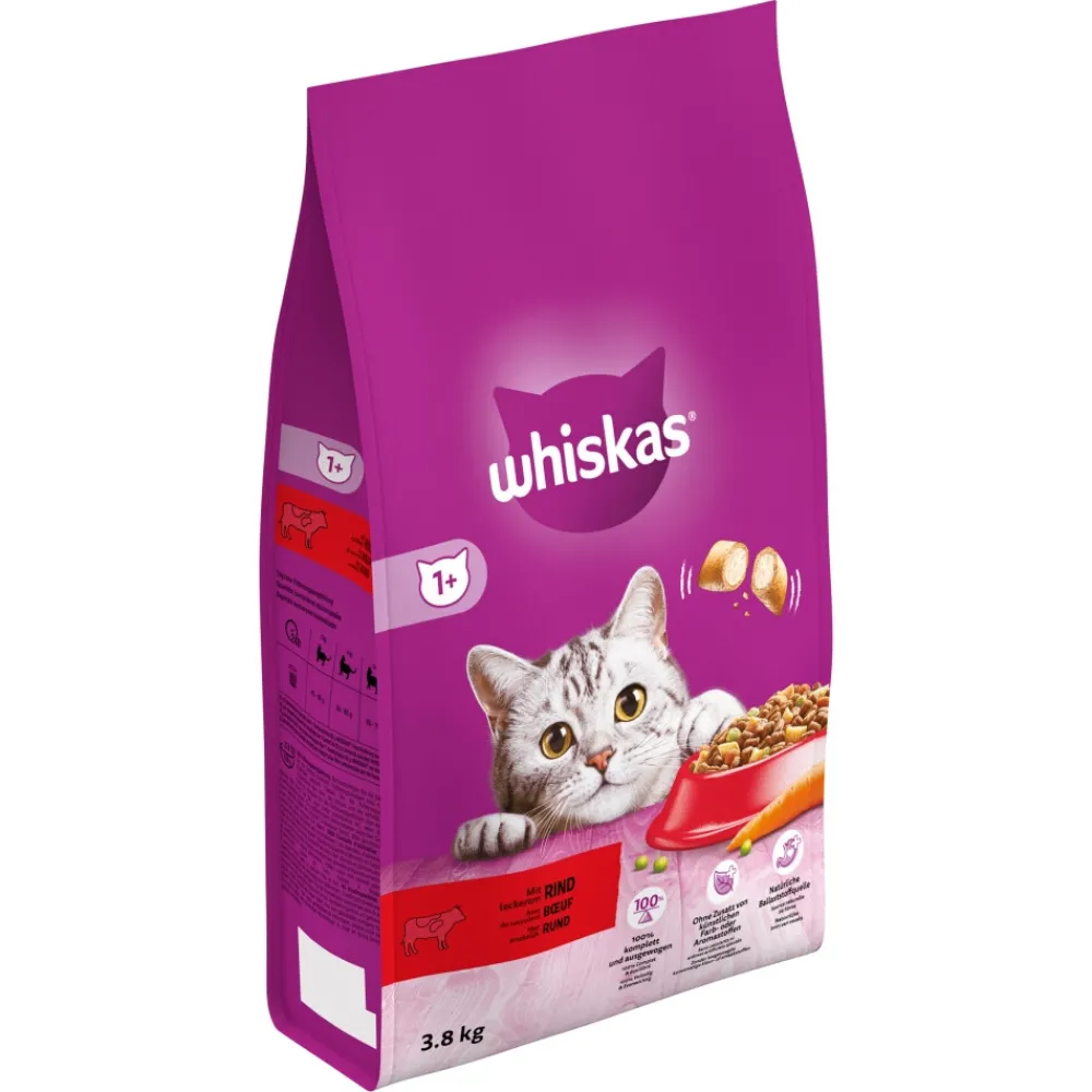 1+ Adult Katten Droogvoer Rund 3,8 kg^Whiskas Sale