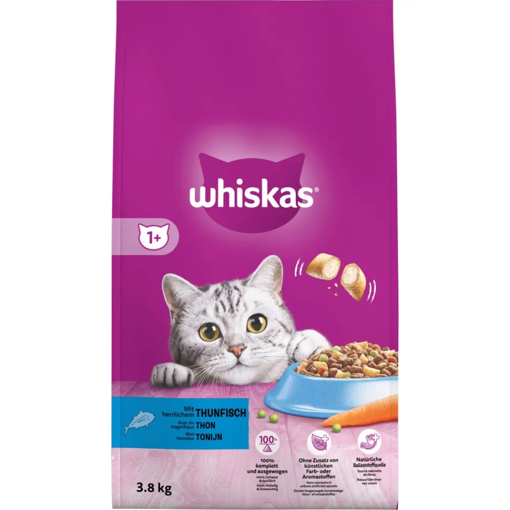 Kattenvoer<Whiskas 1+ Adult Katten Droogvoer Tonijn 3,8 kg