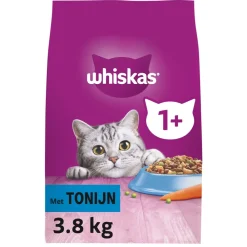 Kattenvoer<Whiskas 1+ Adult Katten Droogvoer Tonijn 3,8 kg