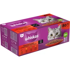 1+ Classic Kattenvoer Nat Maaltijdzakjes Multipack Selectie in Saus 80x85 gr^Whiskas Hot