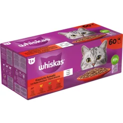 Sale Adult 1+ Classic Kattenvoer Nat Maaltijdzakjes Multipack Selectie in Gelei 60x85 gr Kattenvoer