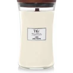 Kaarsen|Geurkaarsen<WoodWick Geurkaars Large Linen 611 gr