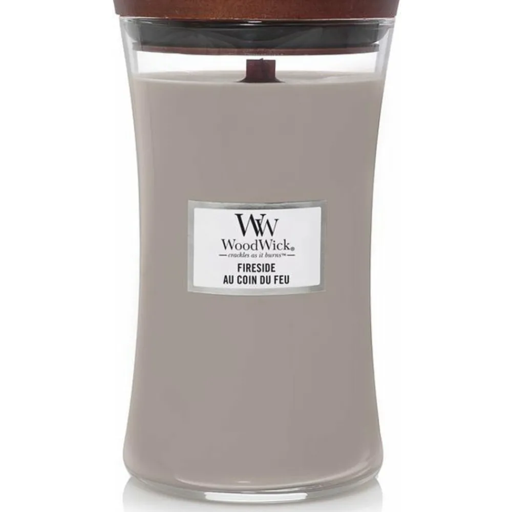 Kaarsen|Geurkaarsen<WoodWick Geurkaars Large Fireside 611 gr