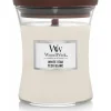 Kaarsen|Geurkaarsen<WoodWick Geurkaars Medium White Teak 275 gr