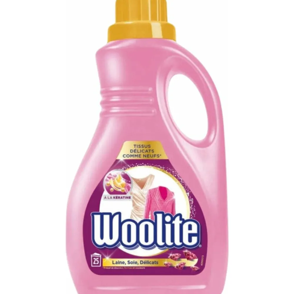 Wasmiddel<Woolite Wasmiddel Wol en Zijde met Keratine 25 wasbeurten 1,5 liter