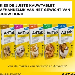 Vlo, Teek & Worm<AdTab 2x Anti Vlo en Teek Kauwtabletten Hond 1,3-2,5 kg 3 tabletten