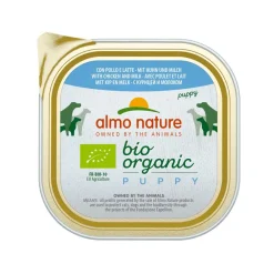 9x Bio Organic Puppy Hondenvoer Kip en Melk 300 gr^Almo Nature