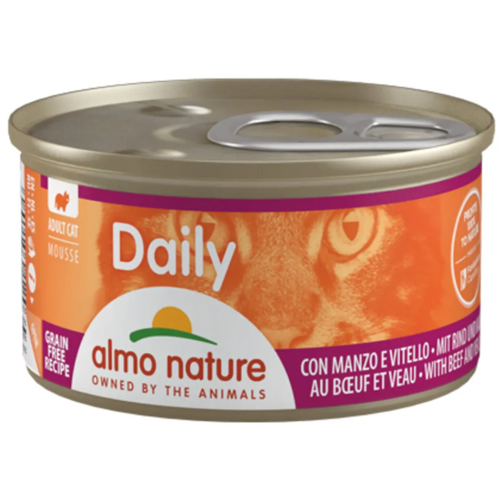 New 24x Daily Menu Mousse Kattenvoer Nat Rund 85 gr Kattenvoer