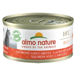 Kattenvoer<Almo Nature 24x HFC Jelly Kattenvoer Nat Zalm & Wortel 70 gr