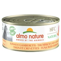 Online 24x HFC Natural Kattenvoer Nat Blik Tonijn & Garnaal 150 gr Kattenvoer