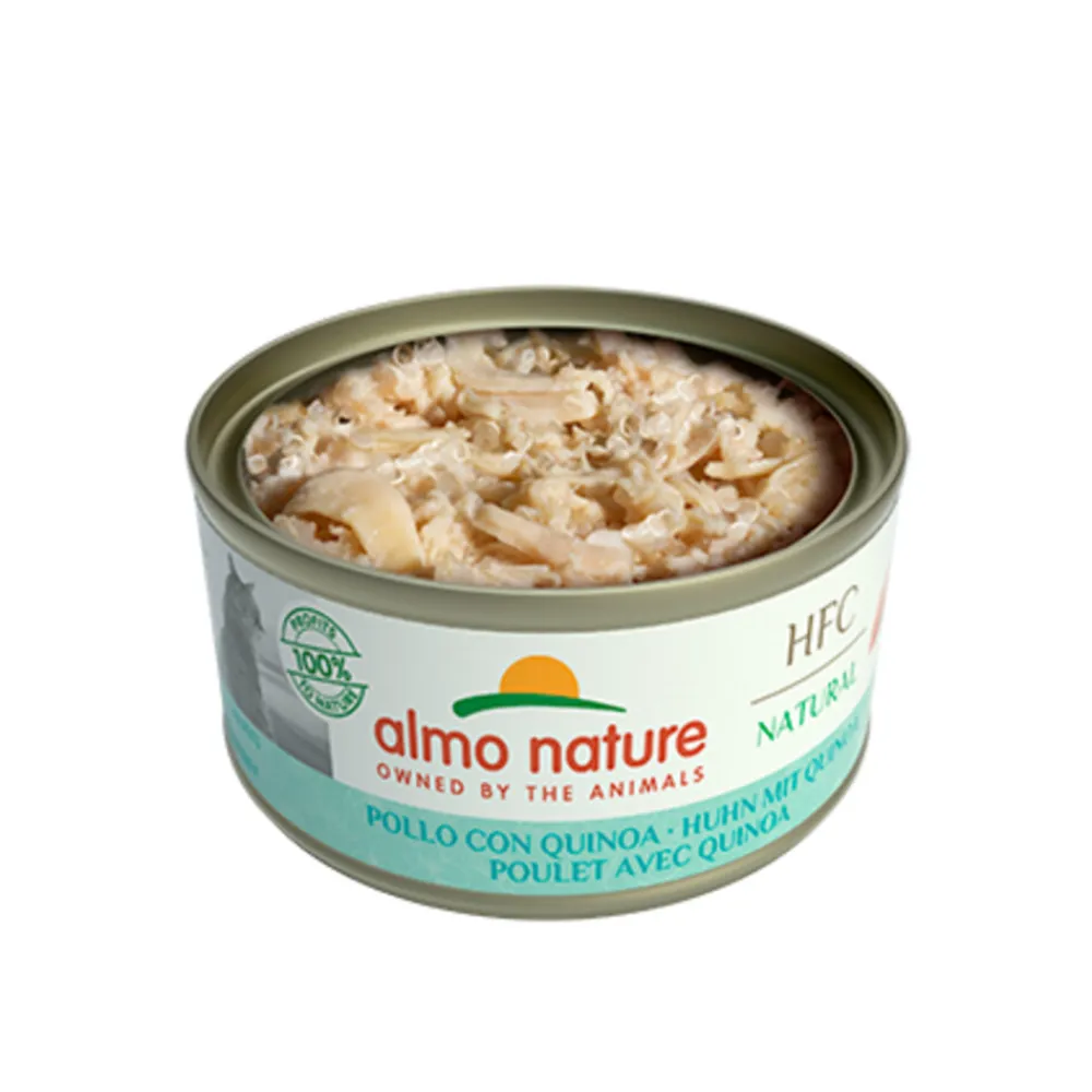 Kattenvoer<Almo Nature 24x HFC Natural Kattenvoer Nat Blikje Kip met Quinoa 70 gr
