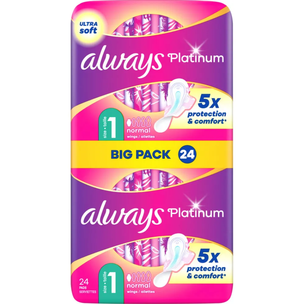 Discount 8x Maandverband Platinum Normal 24 stuks Intiemhygiëne
