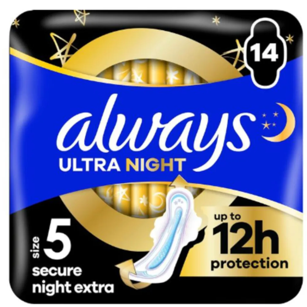 12x Maandverband Ultra Secure Night Extra 14 stuks Intiemhygiëne