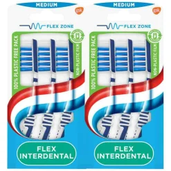 Outlet 2x Tandenborstel Flex Interdental Medium 3 stuks Tandenborstels