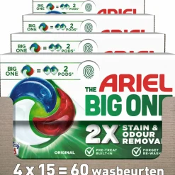 4x 3in1 Wasmiddel Pods The Big One Original 15 stuks^Ariel Discount