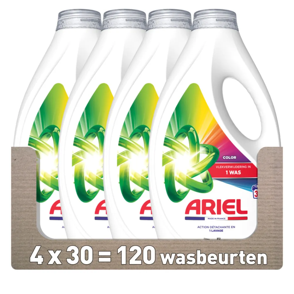 Hot 4x Vloeibaar Wasmiddel Color 30 Wasbeurten 1350 ml Wasmiddel