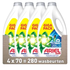 Hot 4x Vloeibaar Wasmiddel +Actieve Odor Defense 70 Wasbeurten 3,15 liter Wasmiddel