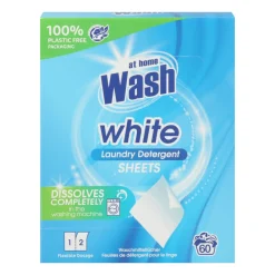 Wasmiddel<At Home 24x Wasmachine Doekjes Witte Was 30 stuks