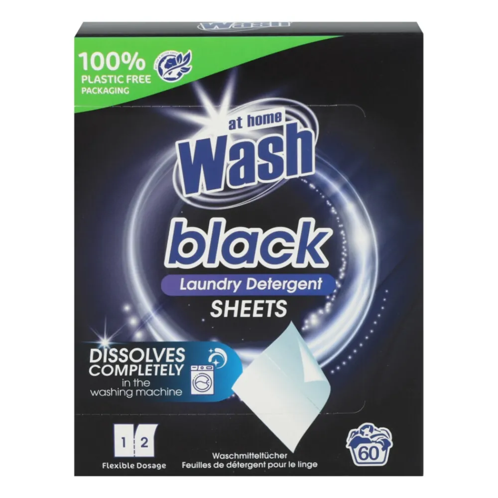 Outlet 24x Wasmachine Doekjes Zwarte Was 30 stuks Wasmiddel