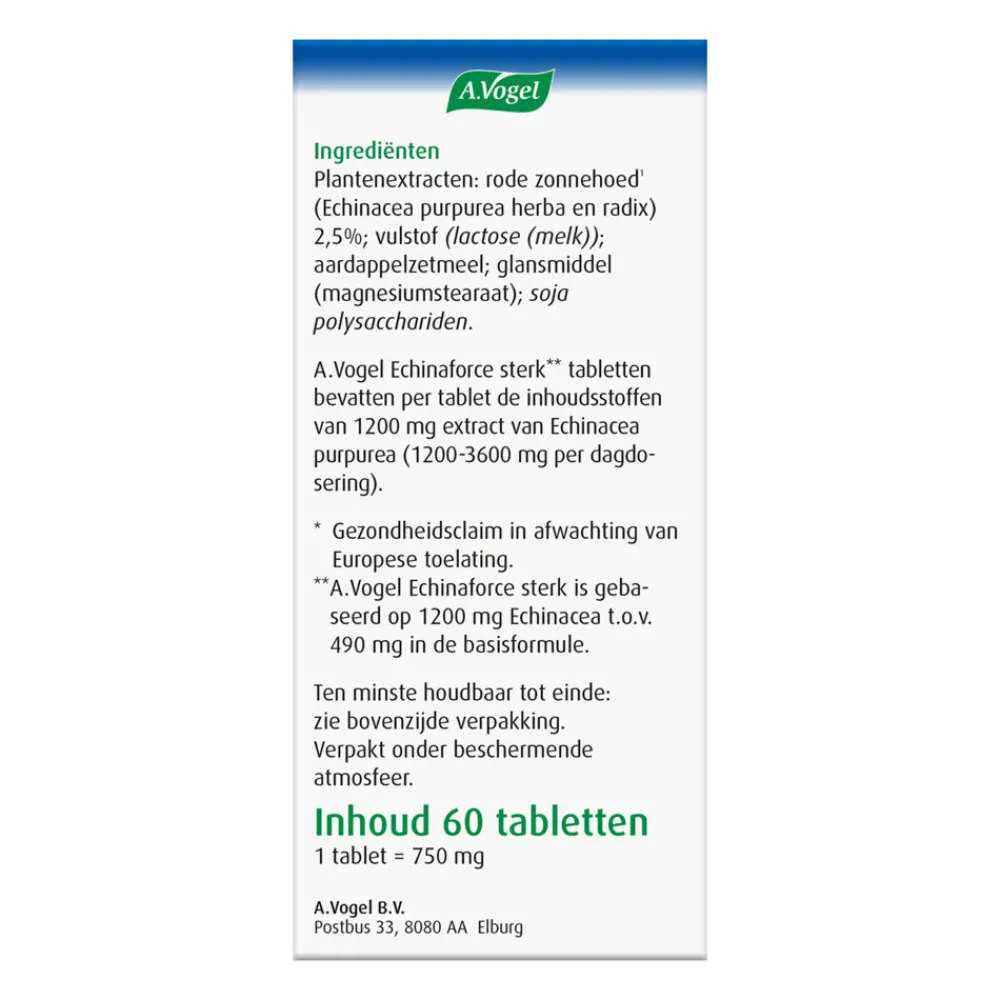 Weerstand & Energie<A.Vogel 2x Echinaforce Sterk 60 tabletten