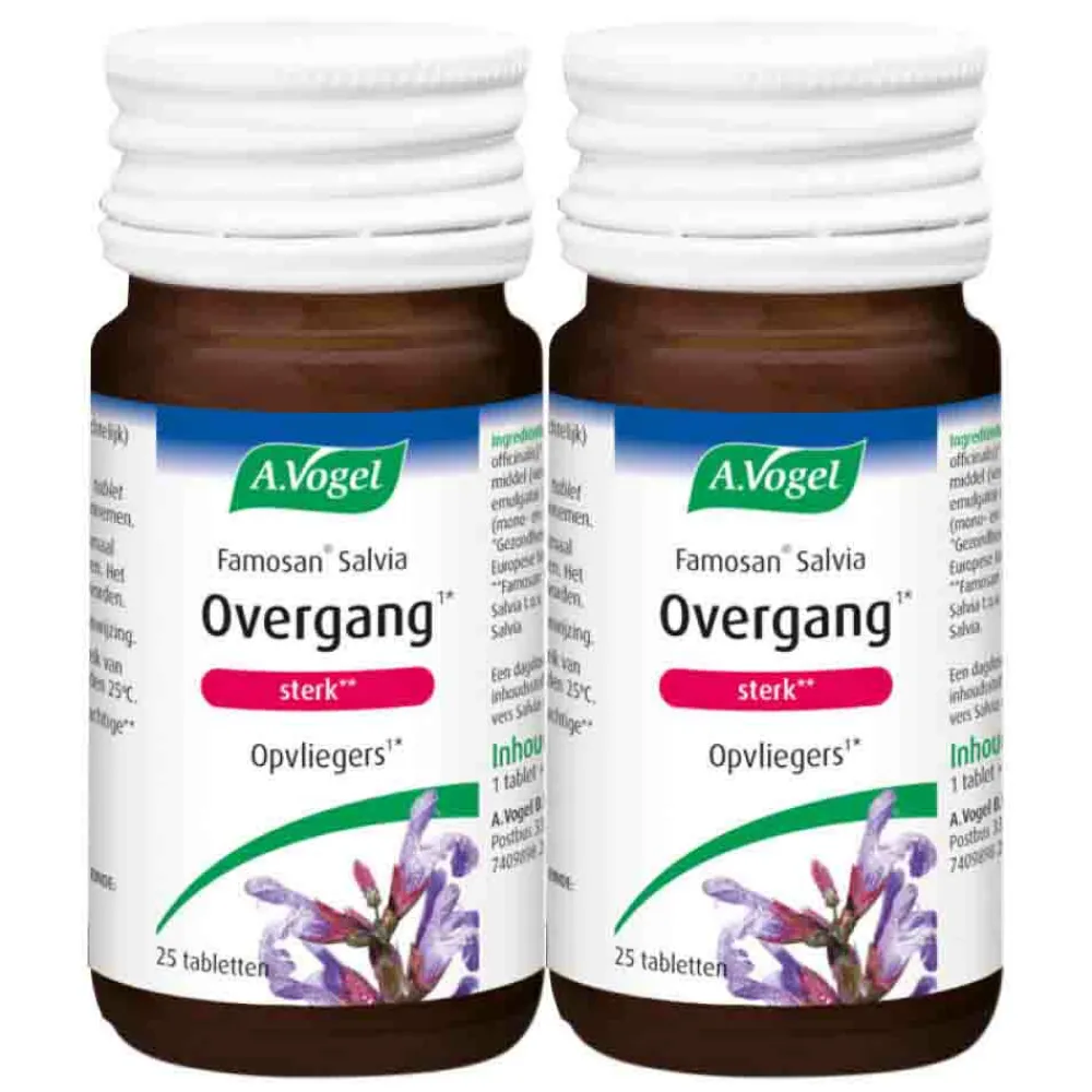 Voor Vrouw Of Man<A.Vogel 2x Famosan Salvia Overgang Sterk** 25 tabletten