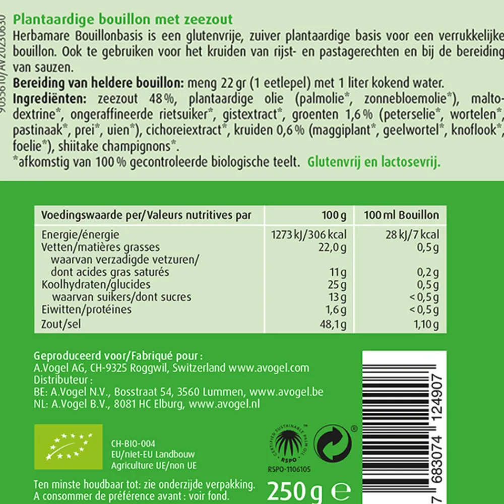 Hot 3x Herbamare Bouillonbasis 250 gr Lactosevrij|Glutenvrij