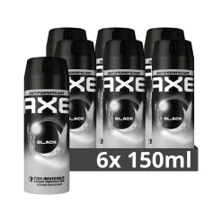 New 6x Anti-Transpirant Spray Black 150 ml Deodorant