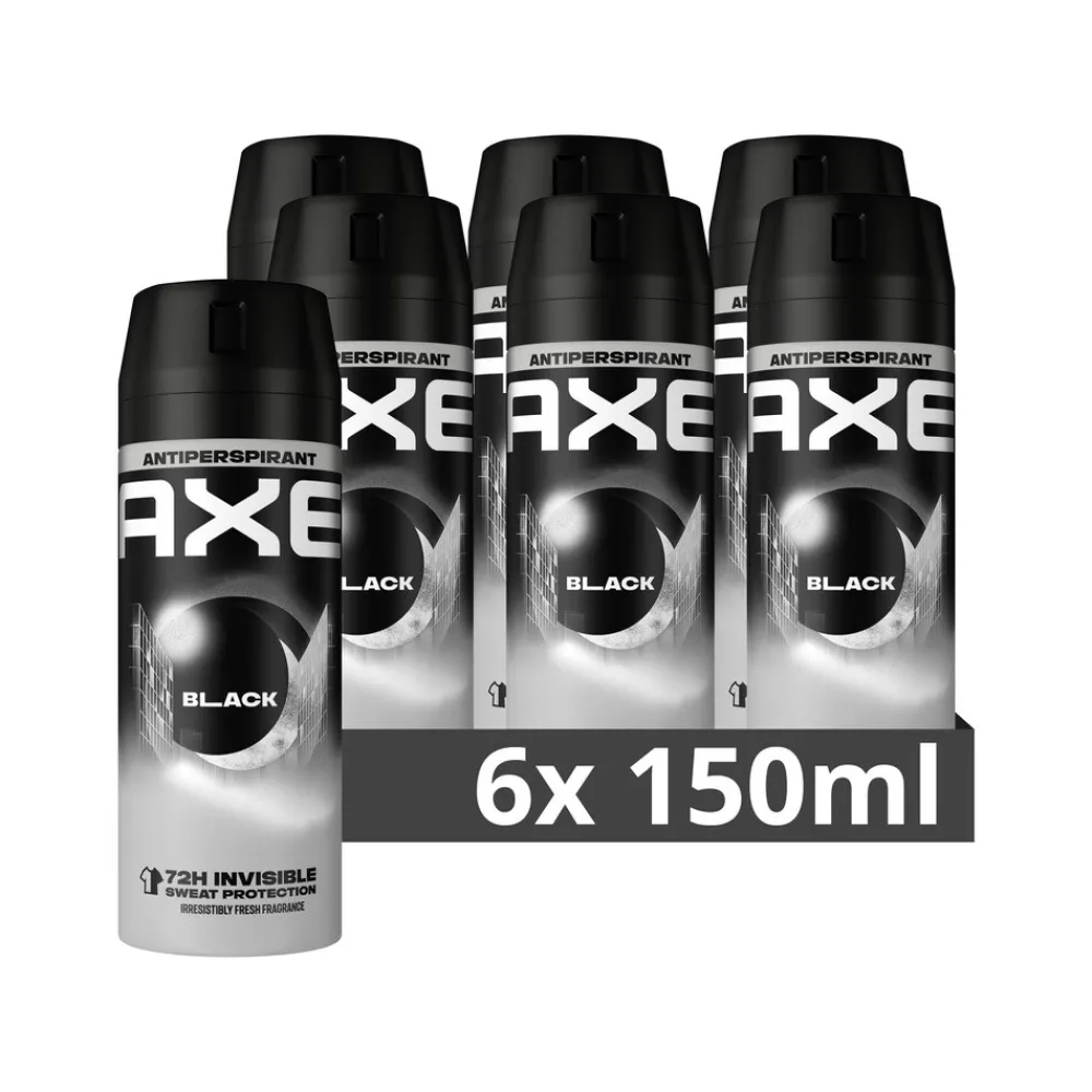 New 6x Anti-Transpirant Spray Black 150 ml Deodorant