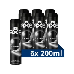 6x Deodorant Bodyspray Black 200 ml Deodorant