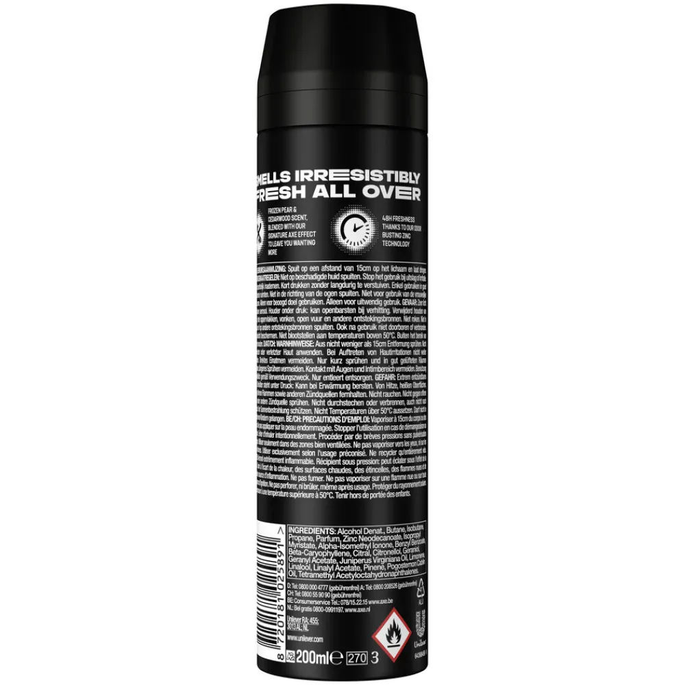 6x Deodorant Bodyspray Black 200 ml Deodorant