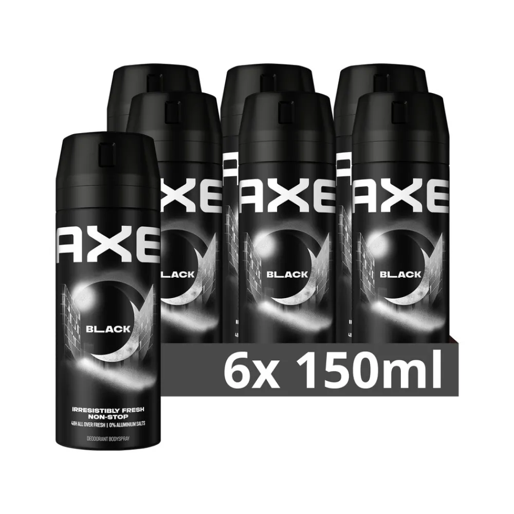 6x Deodorant Bodyspray Black 150 ml^Axe Best
