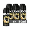 6x Deodorant Bodyspray Gold 150 ml^Axe
