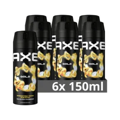 6x Deodorant Bodyspray Gold 150 ml^Axe