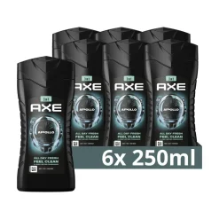 6x 3-in-1 Douchegel Apollo 250 ml^Axe