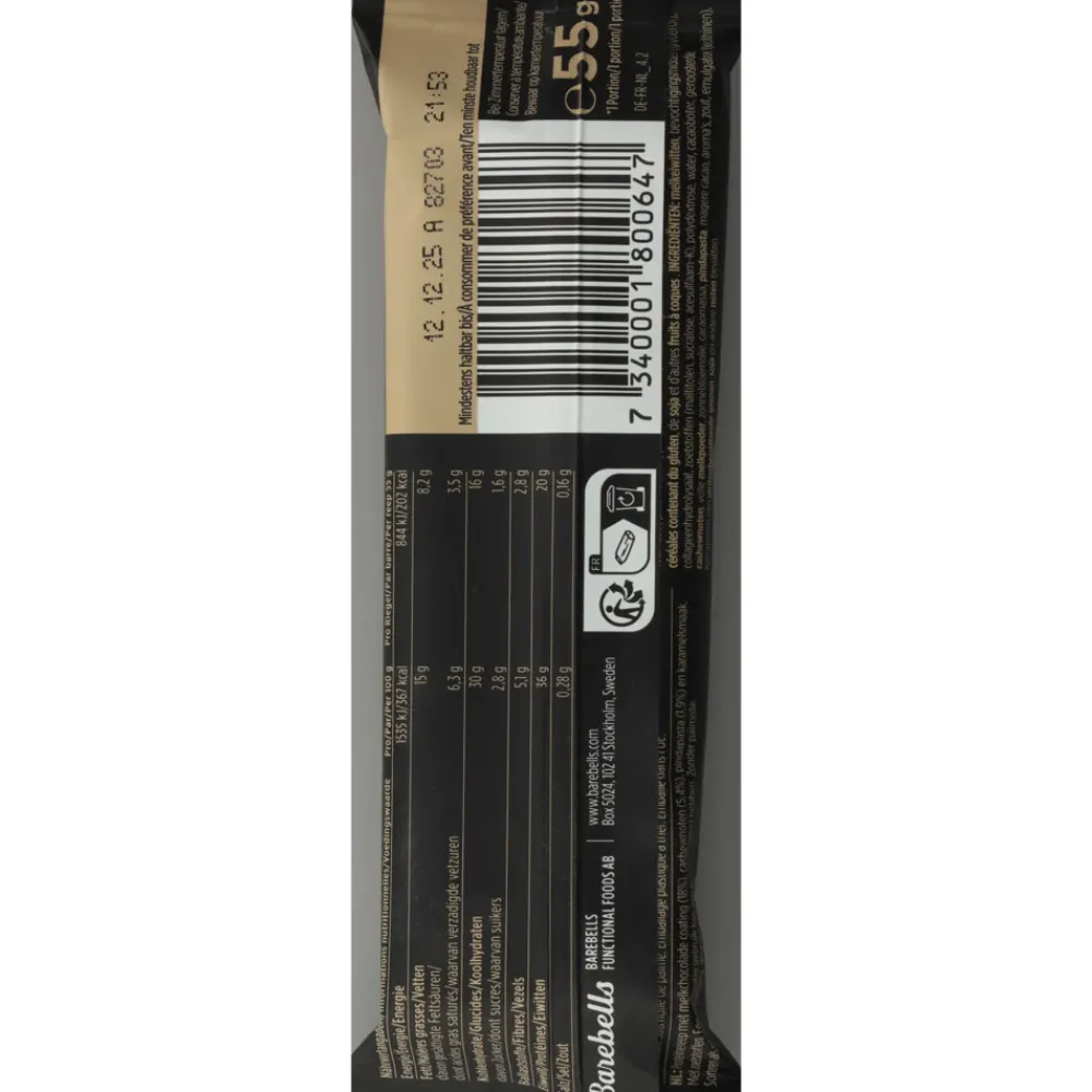 Outlet 12x Proteïne Reep Caramel Cashew 55 gr Sportvoeding & Drank|Snacks & Tussendoortjes