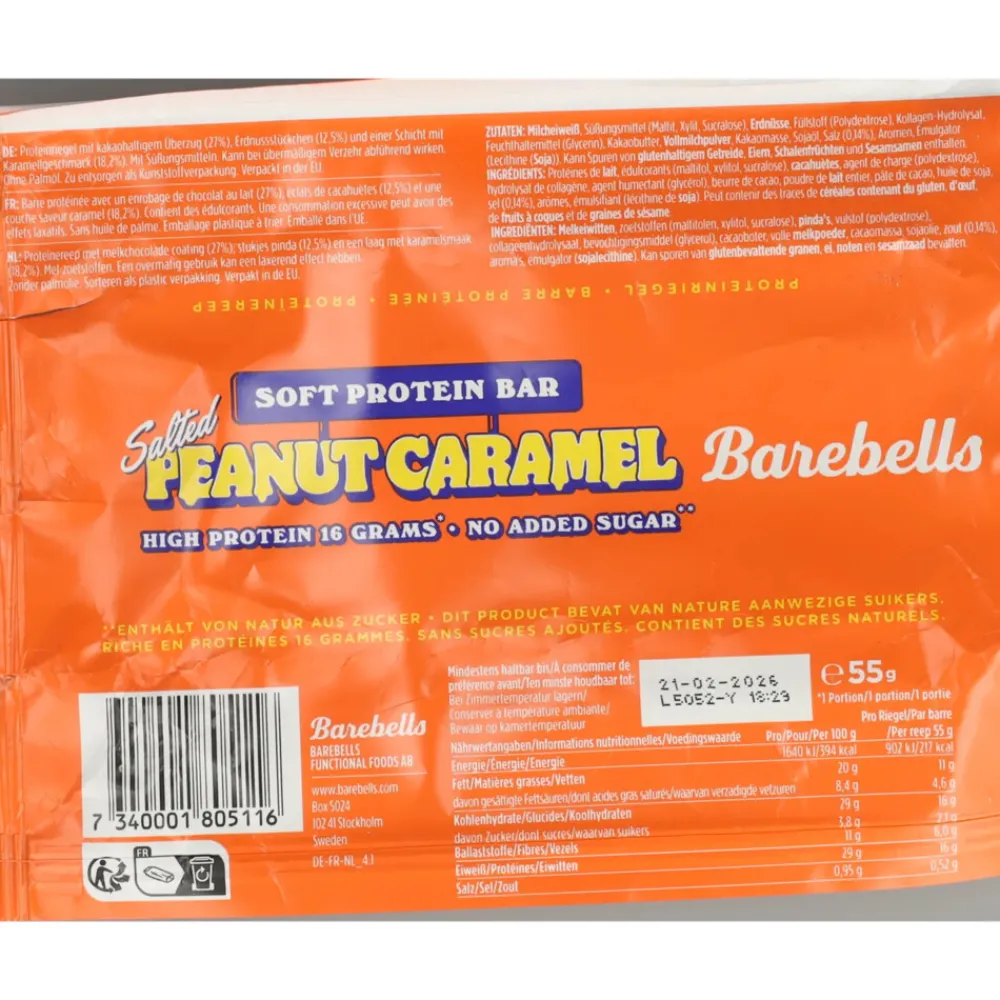 Discount 12x Soft Protein Bar Salted Peanut Caramel 55 gr Sportvoeding & Drank|Snacks & Tussendoortjes