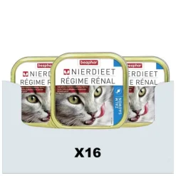 Kattenvoer<Beaphar 16x Nierdieet Kattenvoer Nat Zalm 100 gr