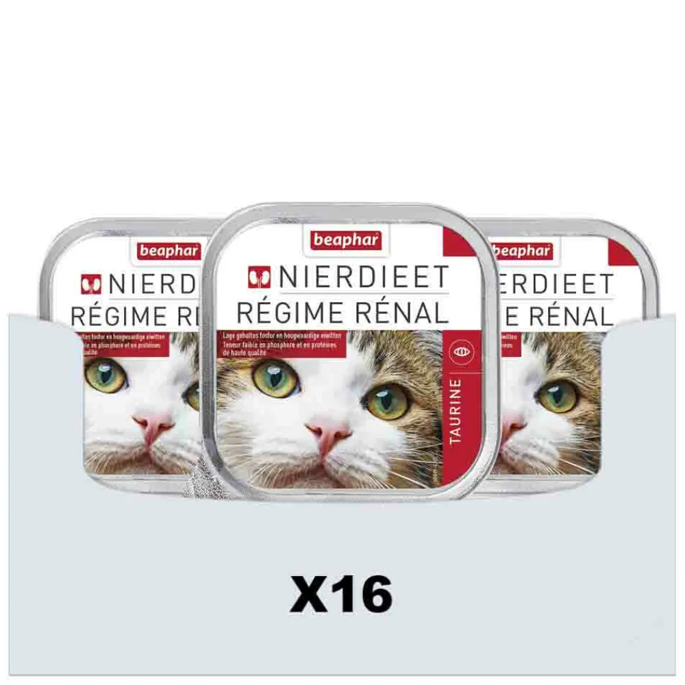 Kattenvoer<Beaphar 16x Nierdieet Kattenvoer Nat Naturel 100 gr